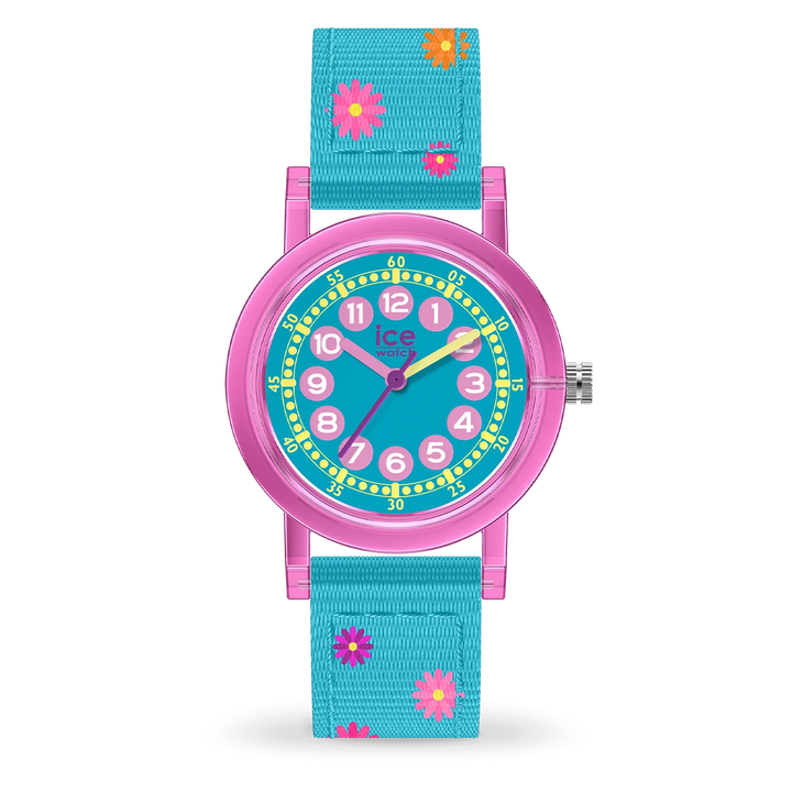 ICE Learning Pink Flowers Kinderuhr