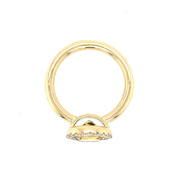 Ring mit Gold-Beryll, 750 GG