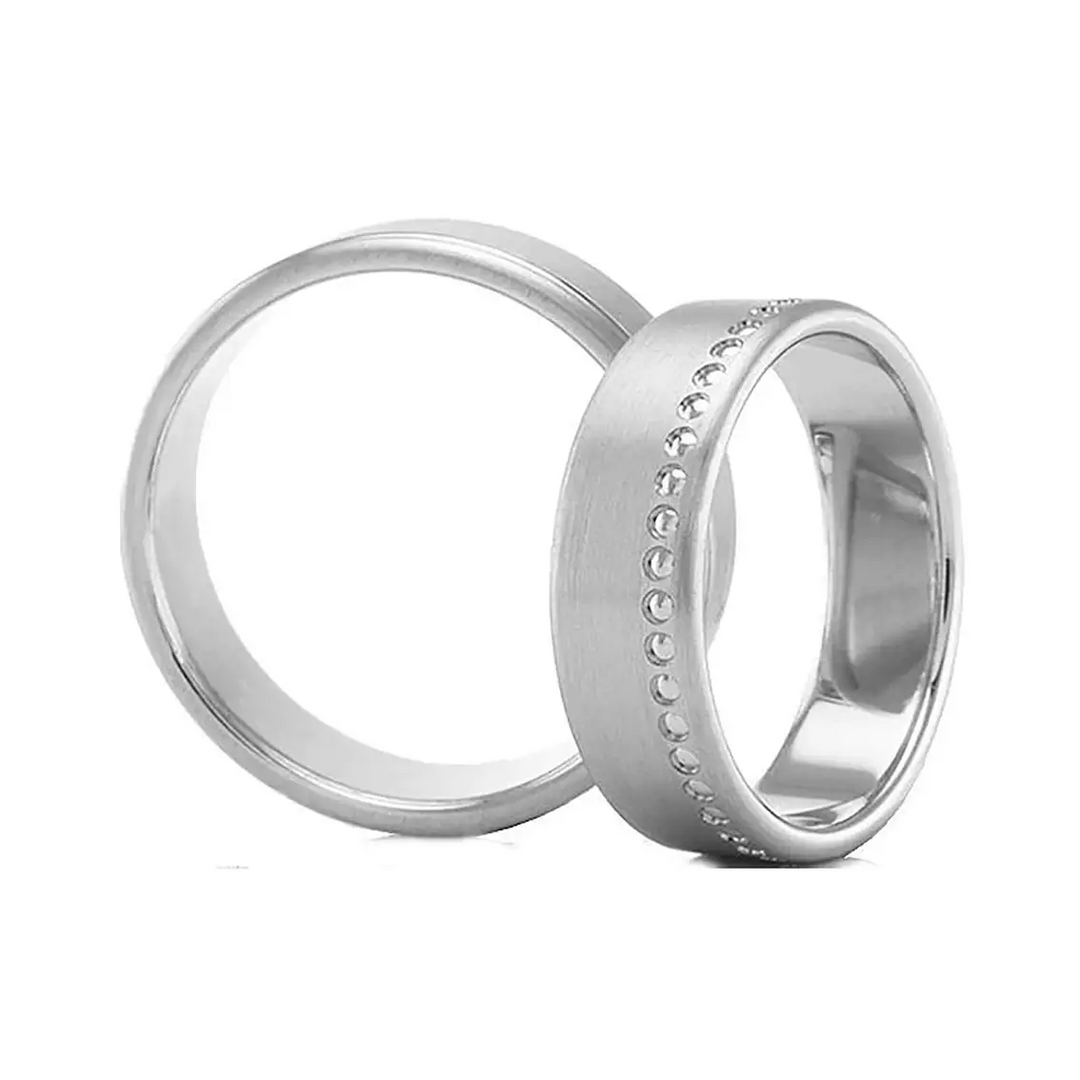 Eheringe Set, Weißgold, 6 mm