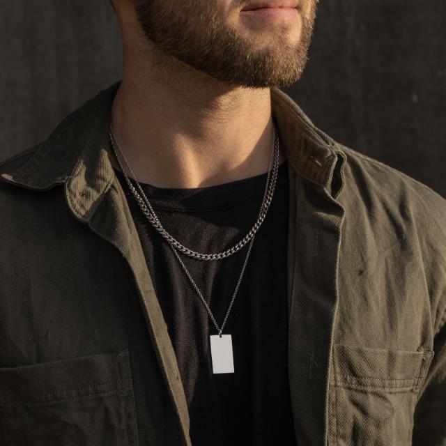 SON rhodinierte Silber Halskette