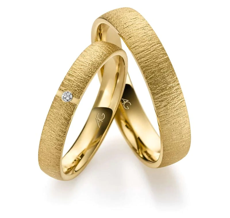 Eheringe Set, Gelbgold, 3,5/4,5 mm, Brillanten