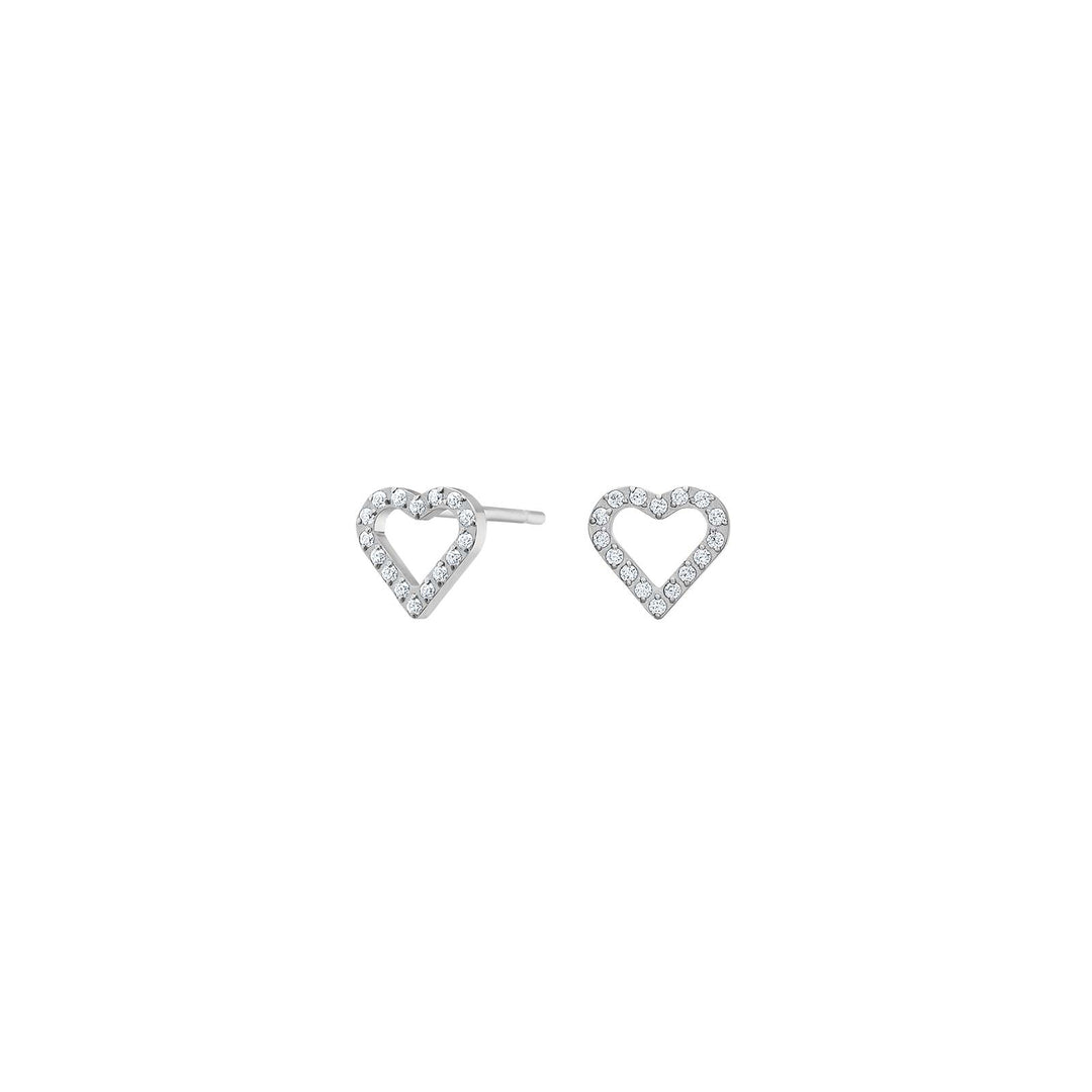 Titanium Ohrstecker, Herz, Zirkonia, 6 mm