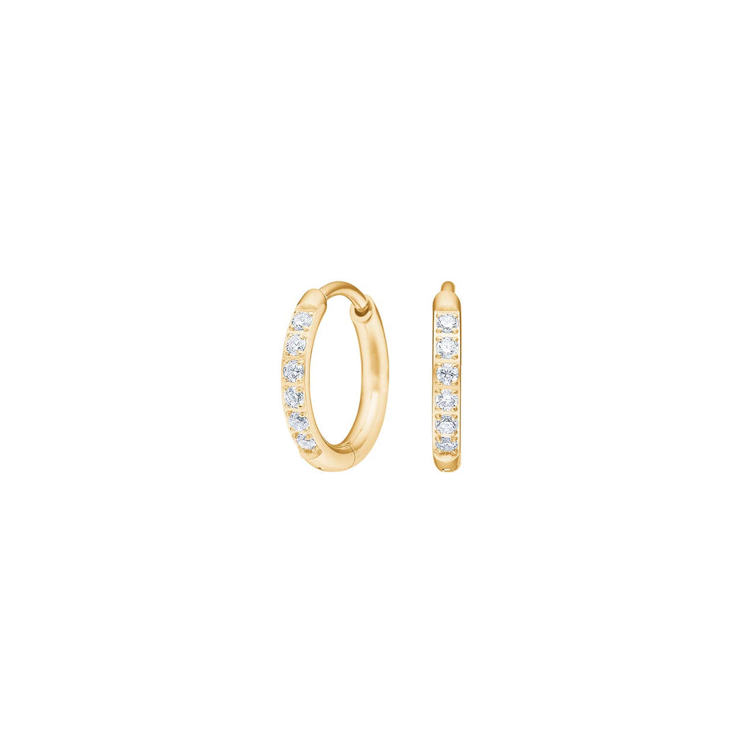 Titanium Creolen 12 mm, Zirkonia, vergoldet