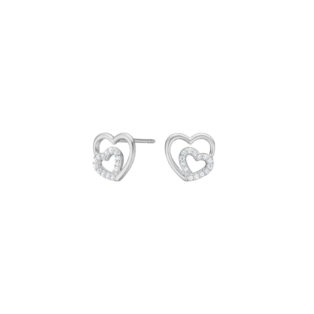 Siersbøl Ohrstecker Herz, Sterlingsilber, Zirkonia