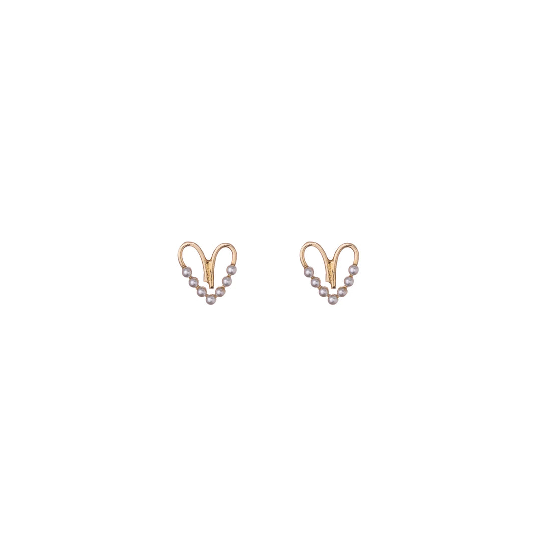 Ohrringe Pearly Heart, Sterlingsilber vergoldet