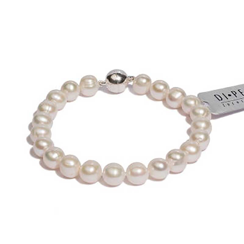 DI PERLE Armband Süsswasser 8 - 9 mm weiß