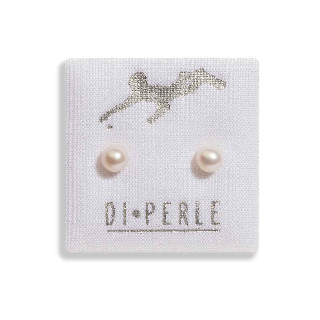 DI PERLE Ohrstecker Süsswasser Vollperle, 4,5 - 5 mm