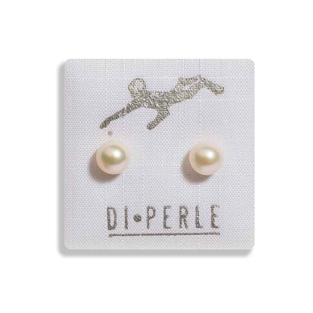 DI PERLE Ohrstecker Süsswasser Vollperle, 5,5 - 6 mm