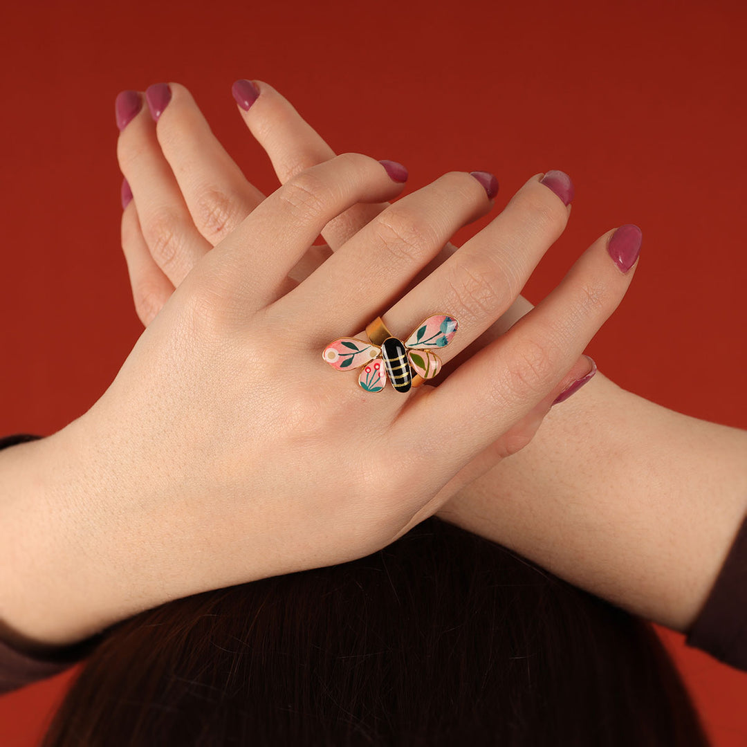 Ring mit Tiermotiv rosa - La vie en rose