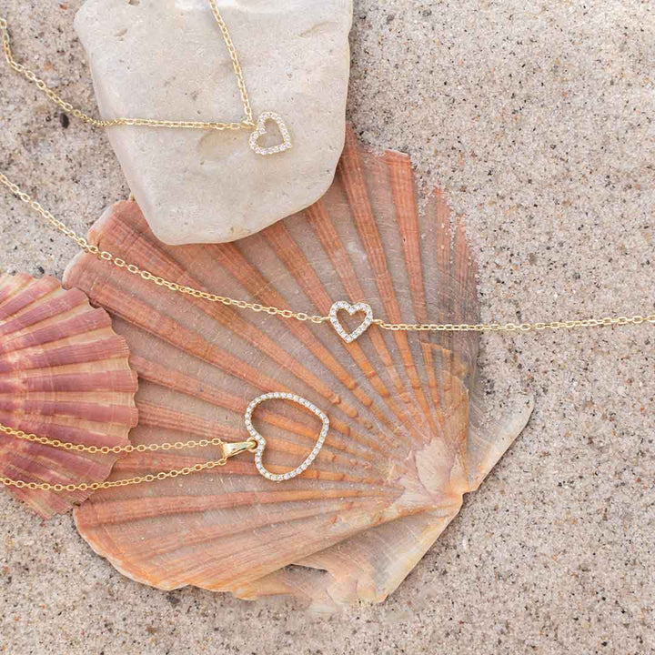 Joanli Nor Armband AIDA Herz 7mm 17+3cm, vergoldet