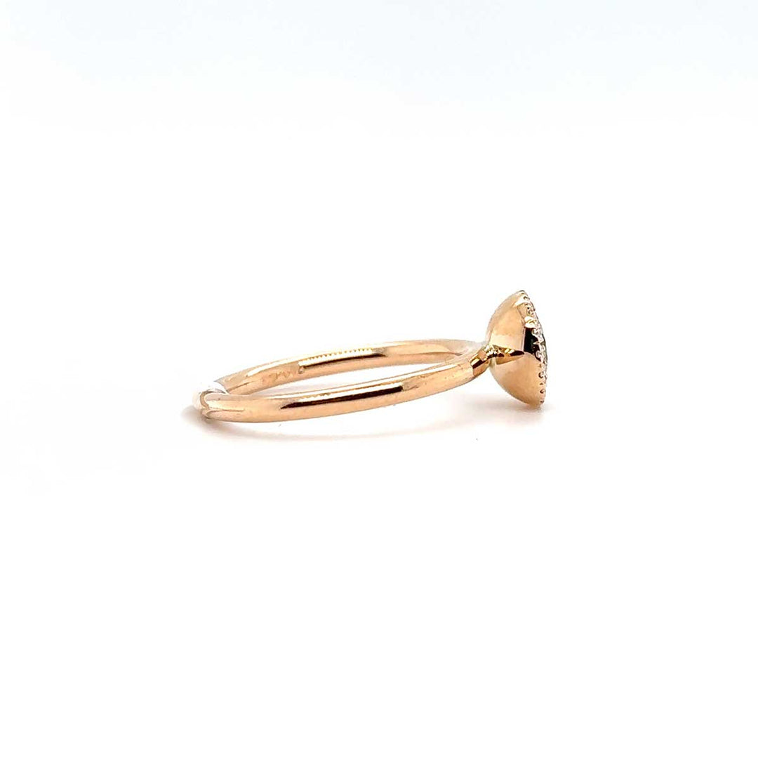 Ring 750 Roségold, Peridot und Brillanten