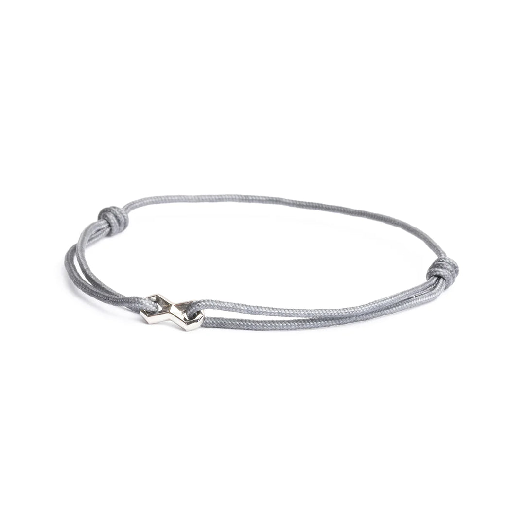 Nylonarmband 1,5 mm, grau, Infinity-Zeichen silber
