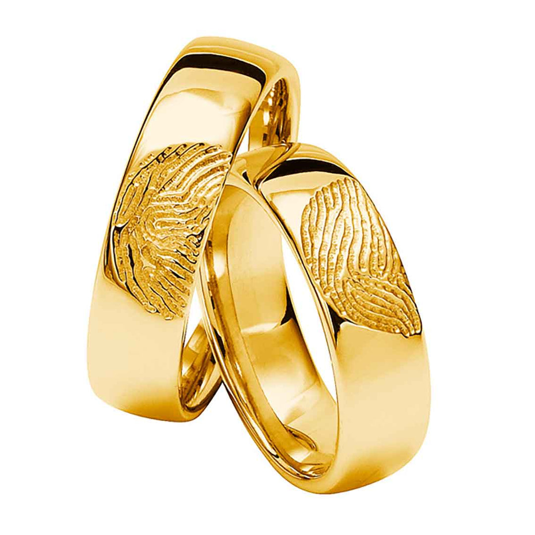 Eheringe Set, 6 mm, Gelbgold