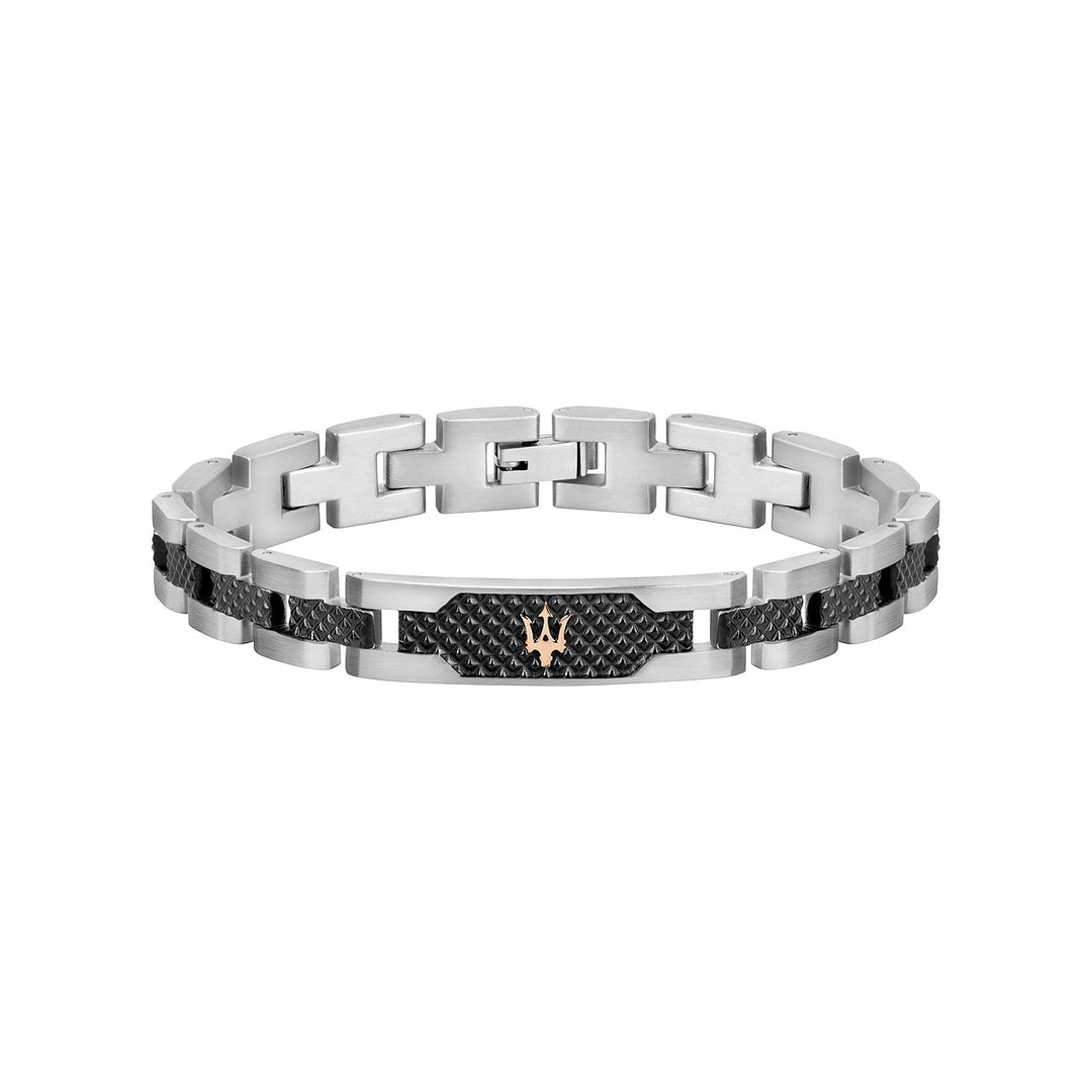 Maserati Herrenarmband, Edelstahl, schwarz