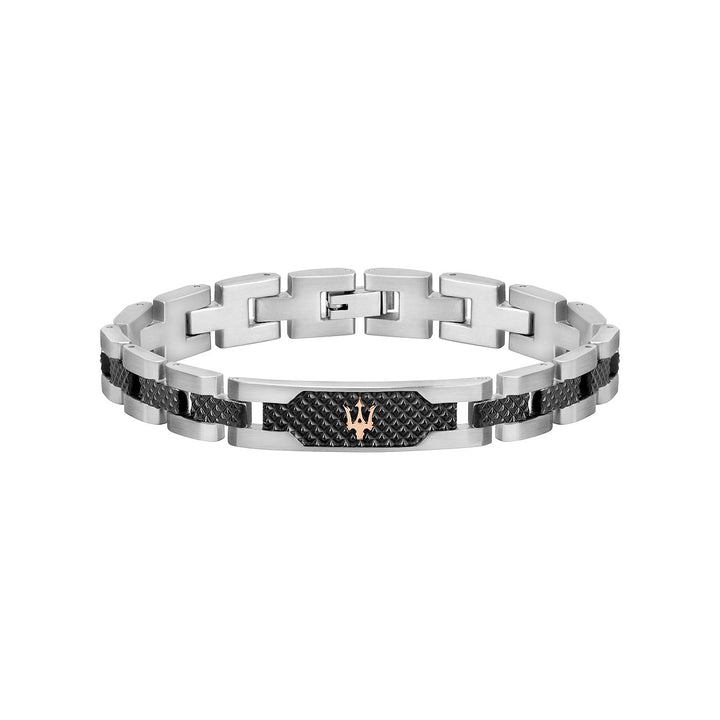 Maserati Herrenarmband, Edelstahl, schwarz
