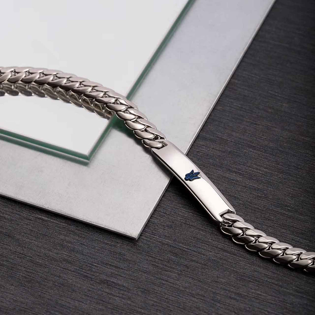 Maserati Herrenarmband, mit Platte, Edelstahl