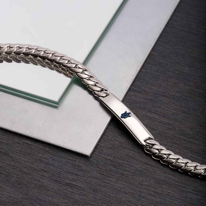 Maserati Herrenarmband, mit Platte, Edelstahl