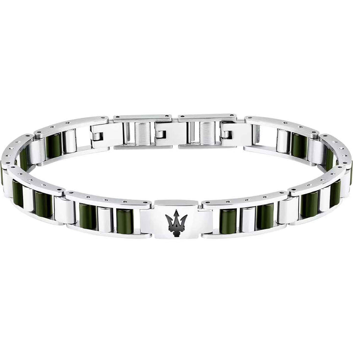 Maserati Herrenarmband, Edelstahl, Keramik grün
