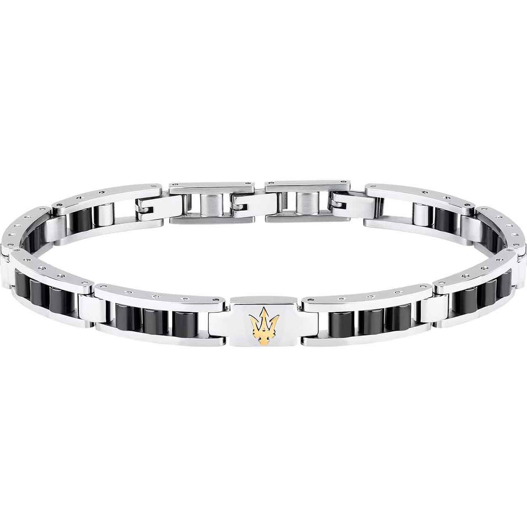 Maserati Herrenarmband, Edelstahl, Keramik schwarz