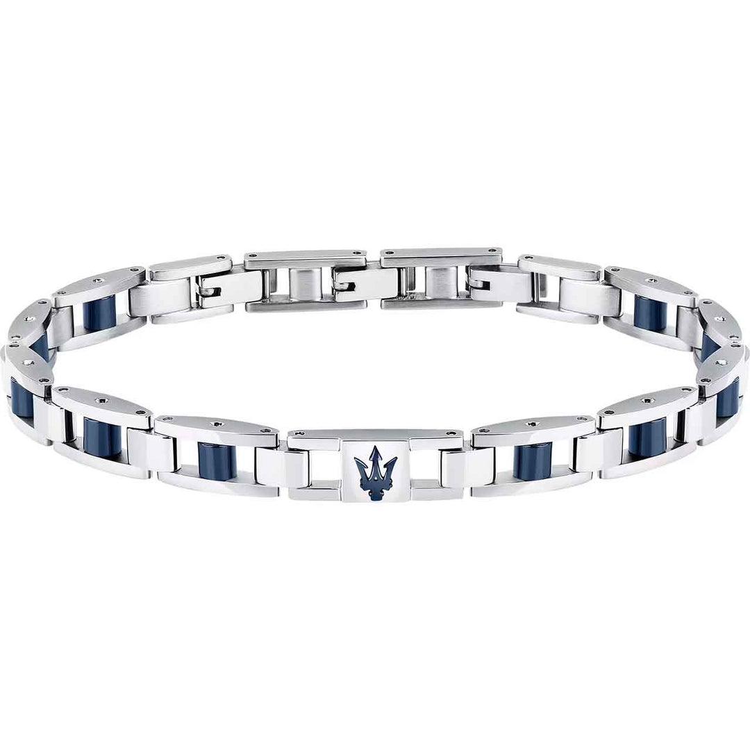 Maserati Herrenarmband, Edelstahl, Keramik blau
