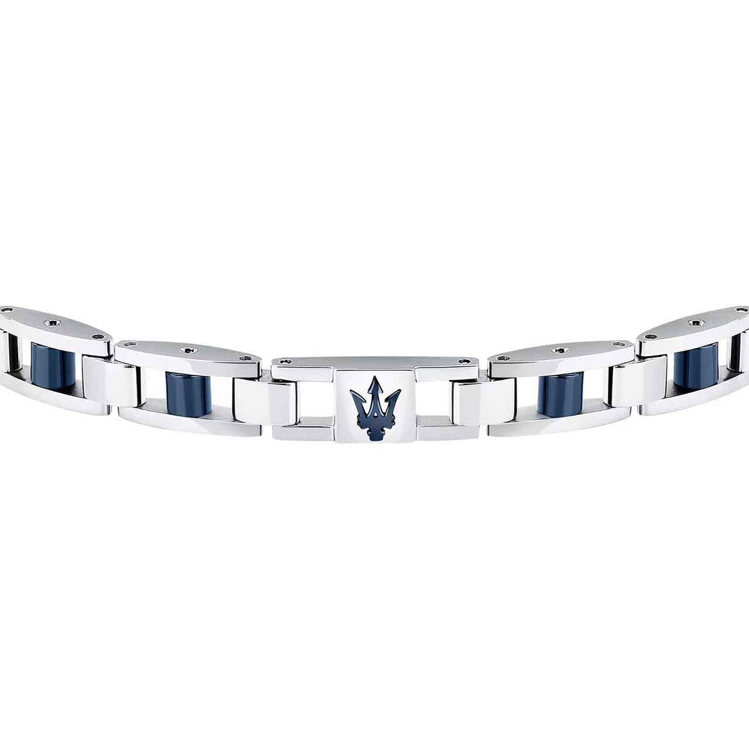 Maserati Herrenarmband, Edelstahl, Keramik blau