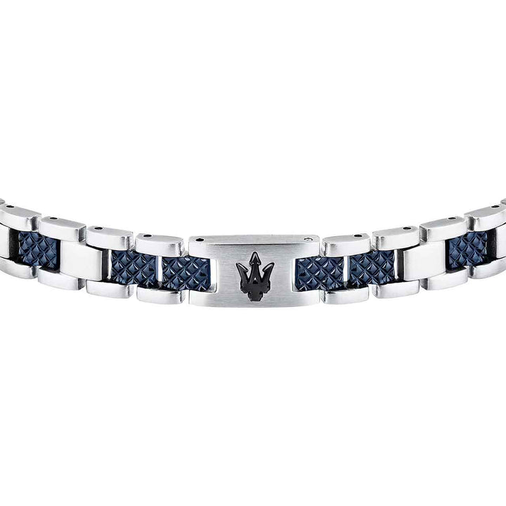 Maserati Herrenarmband, Edelstahl, blau