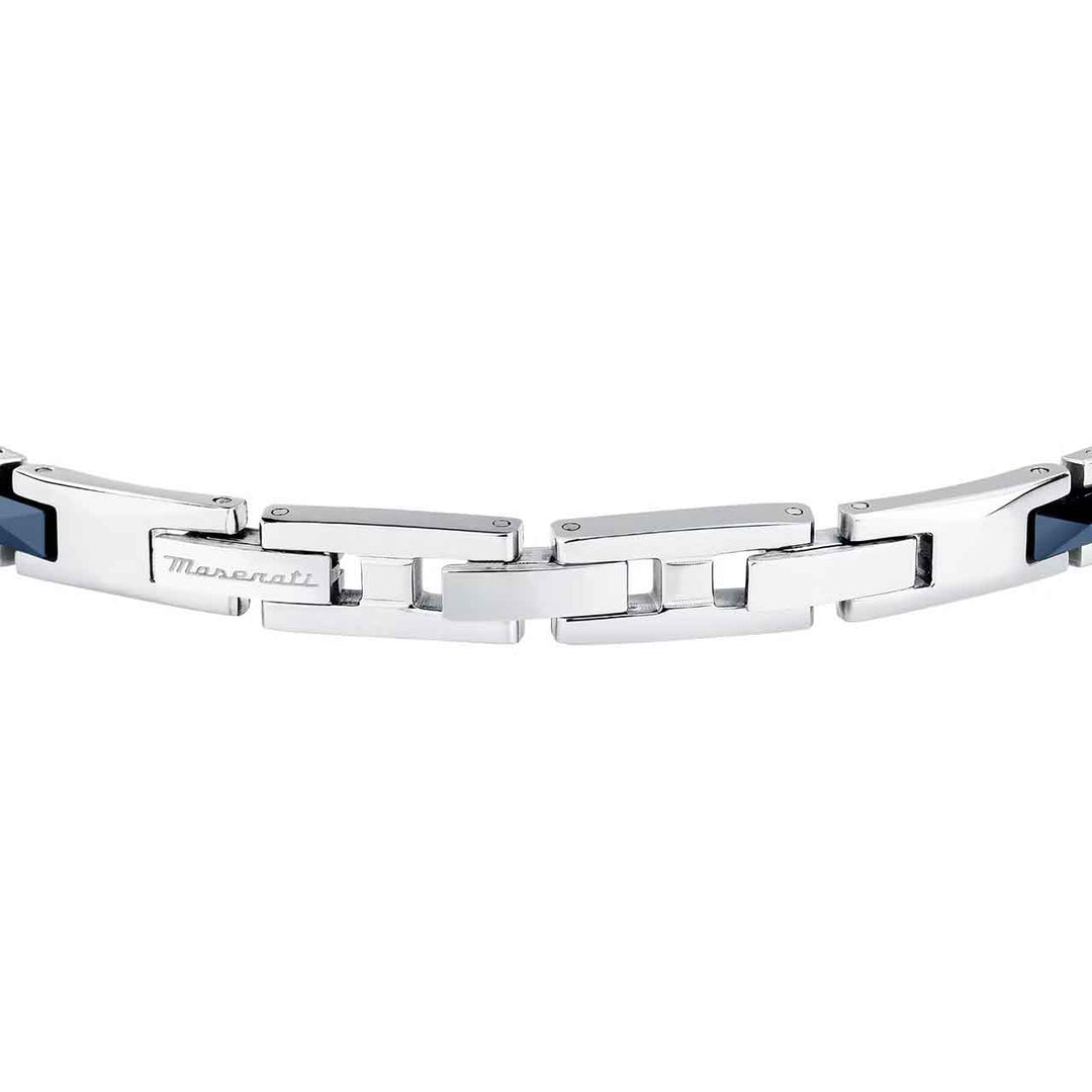Maserati Herrenarmband, Edelstahl, Keramik blau/schwarz