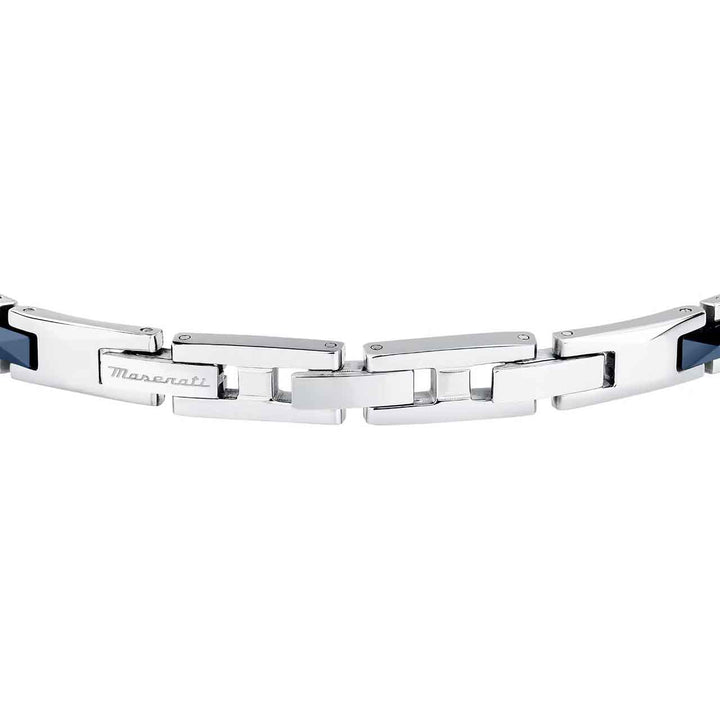 Maserati Herrenarmband, Edelstahl, Keramik blau/schwarz