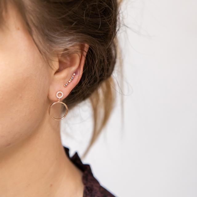 Joanli Nor Ohrstecker FIRANOR 15 mm Sterlingsilber rosé vergoldet