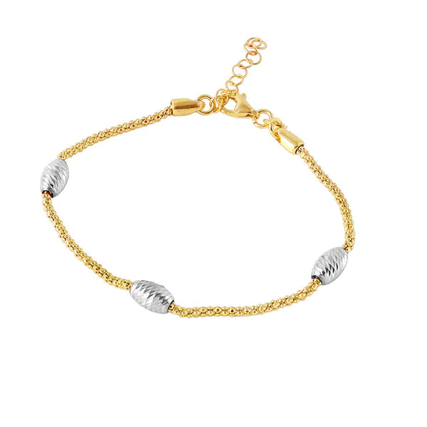 Armband Popcorn, Sterlingsilber vergoldet