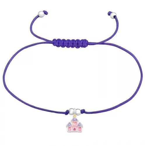 Armband mit Schloss-Anhänger für Kinder, Lila