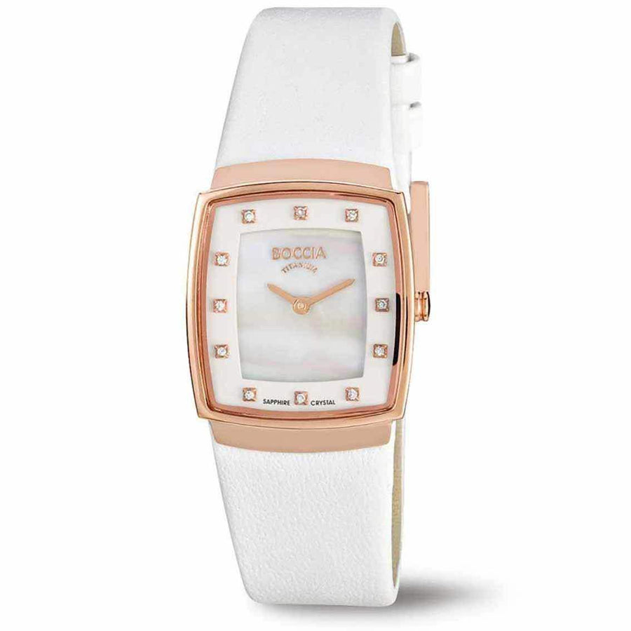 Boccia Damenuhr 3237-03 Titan, roségold plattiert, weiß - My Fine Jewellery