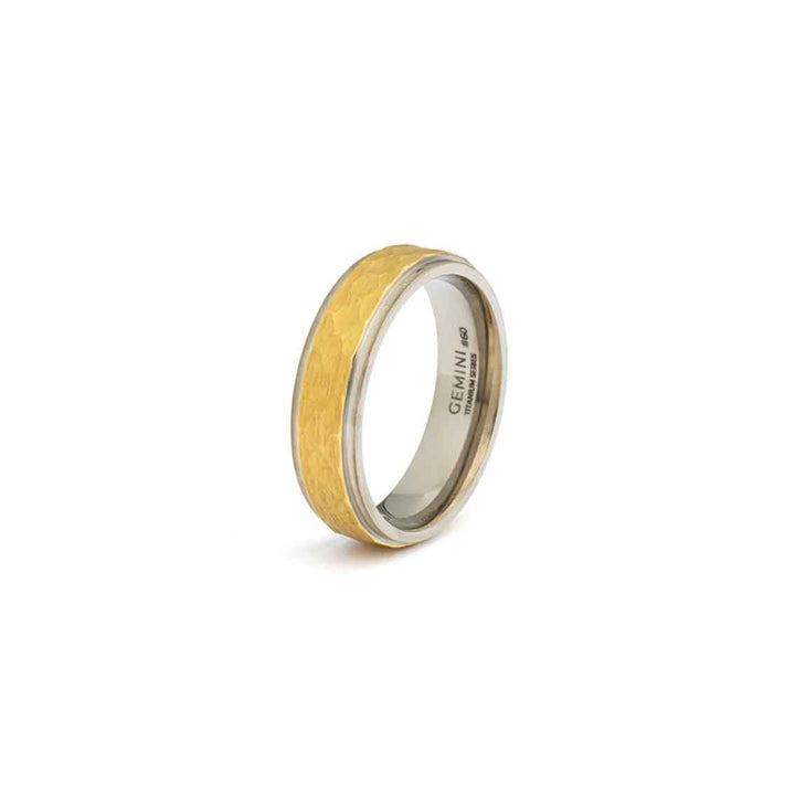 Titanring Herren, 6 mm, Silber- und Gold-Finish