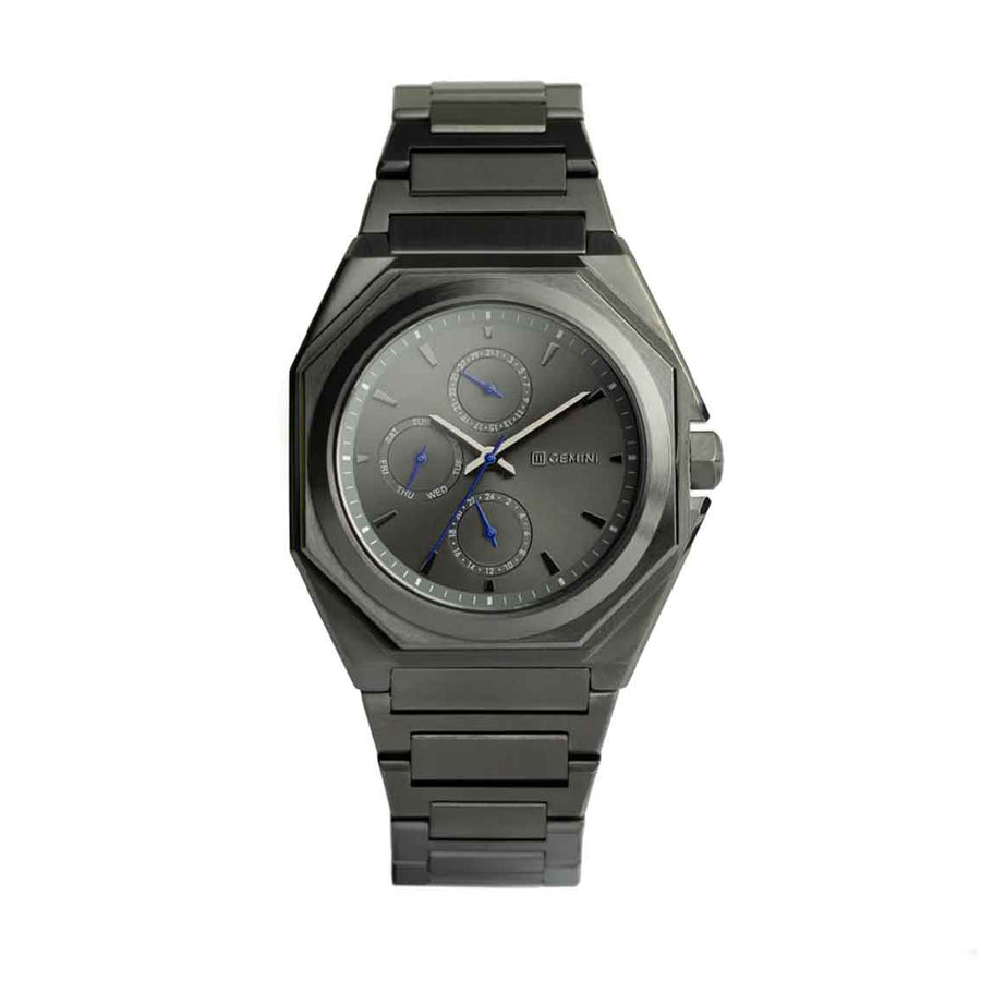 Gemini Herrenuhr Edelstahl Dunkelgrau