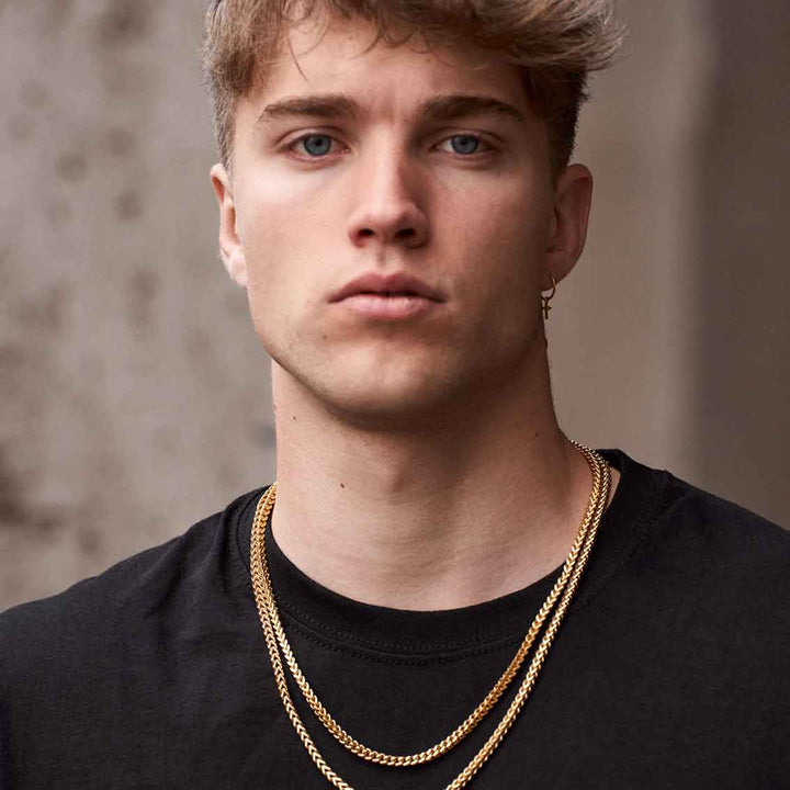 SON Halskette Edelstahl IP Gold 55 + 5 cm