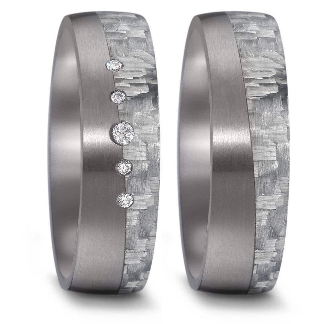 Teno Eheringe Tantal, Carbon Diamant 0,06 ct - My Fine Jewellery