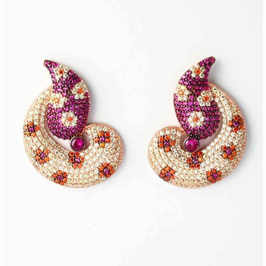 Vinczenza Ohrhänger Sterlingsilber, rosévergoldet, Zirkonia bunt - My Fine Jewellery