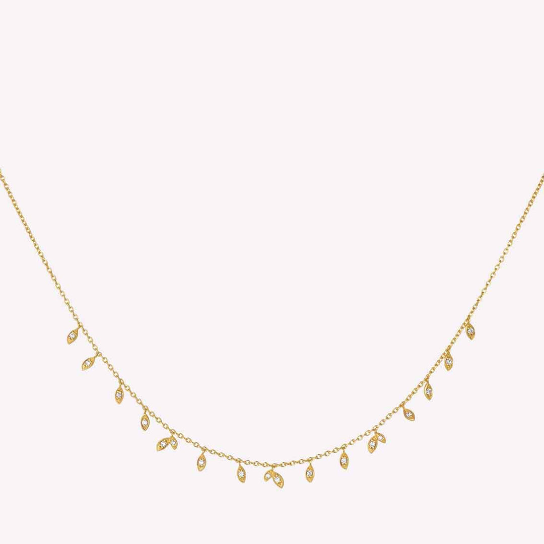 byBiehl Jungle Vine Sparkle Halskette Sterlingsilber vergoldet