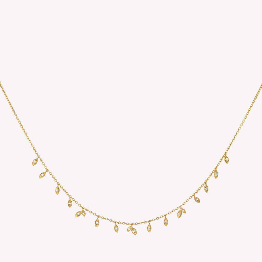 byBiehl Jungle Vine Sparkle Halskette Sterlingsilber vergoldet