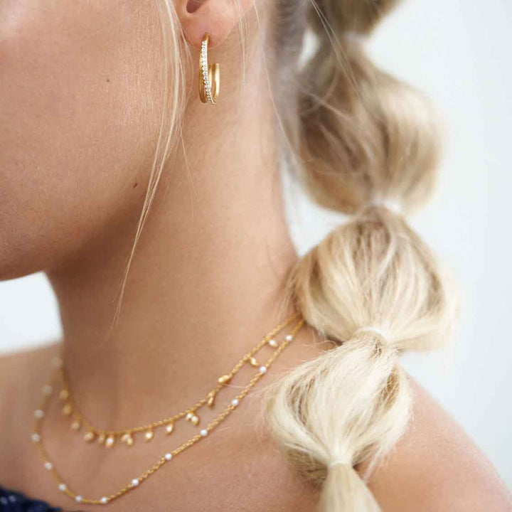 byBiehl Jungle Vine Sparkle Halskette Sterlingsilber vergoldet