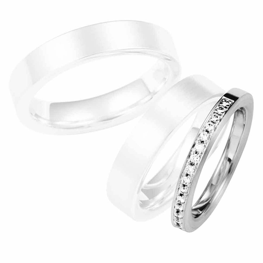 Damenring, 2,6 mm, Weißgold, Brillanten, Beisteckring - My Fine Jewellery