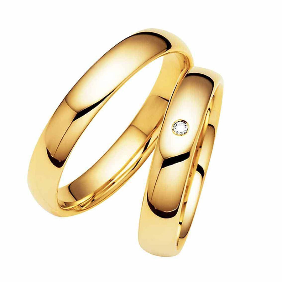 Eheringe Set, 4 mm, Gelbgold, Brillant - My Fine Jewellery