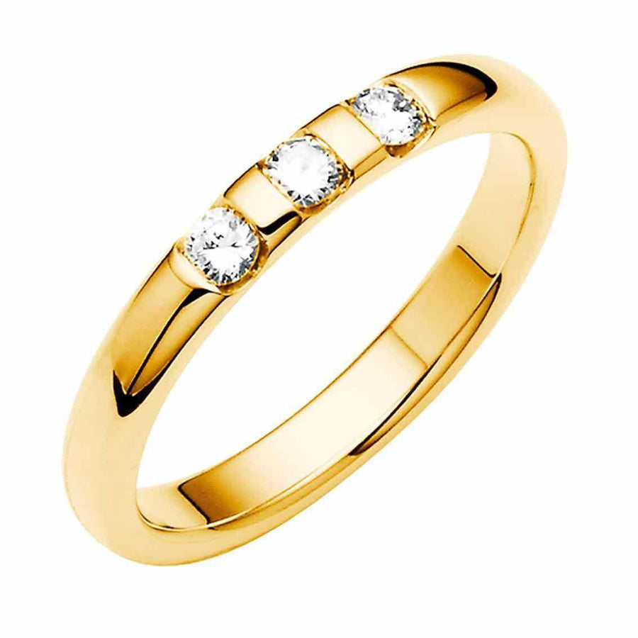Damenring, 3 mm, Gelbgold, Brillanten - My Fine Jewellery