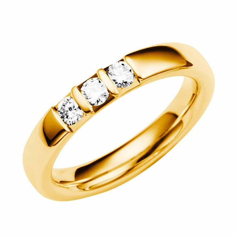 Damenring, 3,5 mm, Gelbgold, Brillanten - My Fine Jewellery