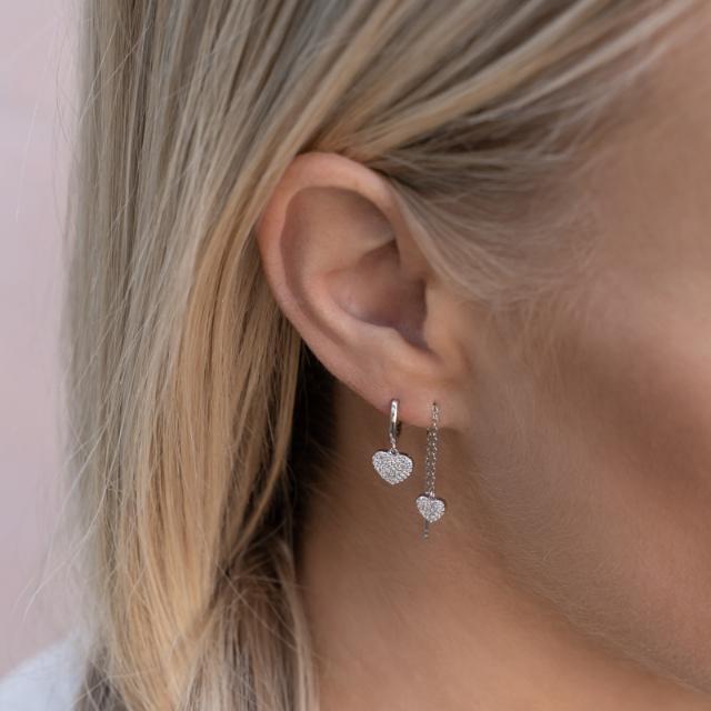 Joanli Nor Rhodinierte Ohrringe HAYLEYNOR 55 mm Sterlingsilber Zirkonia weiß