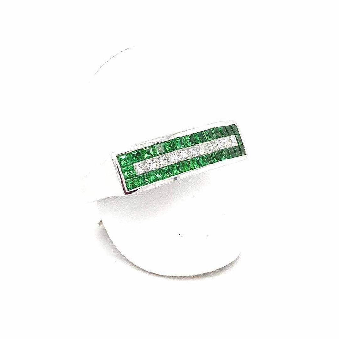 Damenring, Diamant und Tsavorit, 750 Weißgold - My Fine Jewellery