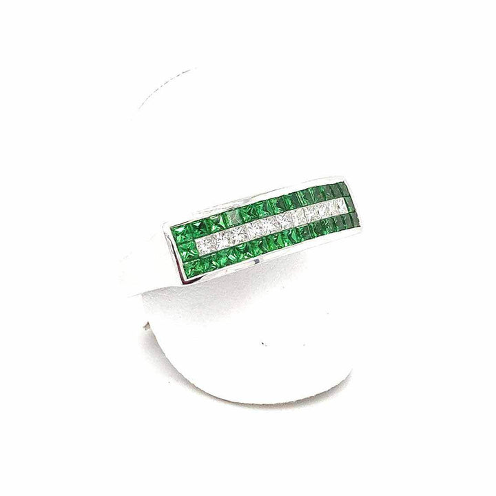 Damenring, Diamant und Tsavorit, 750 Weißgold - My Fine Jewellery