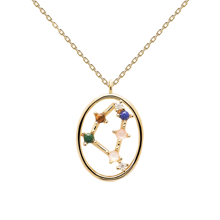 Halskette Steinbock, Sterlingsilber vergoldet, Tierkreiszeichen