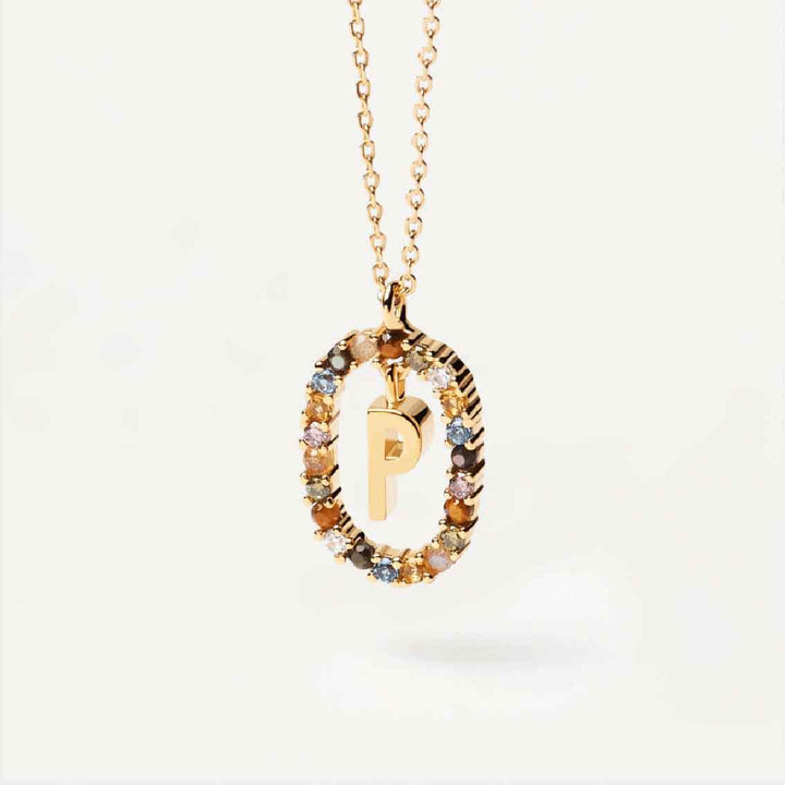 Halskette P Buchstabe, Sterlingsilber vergoldet - My Fine Jewellery