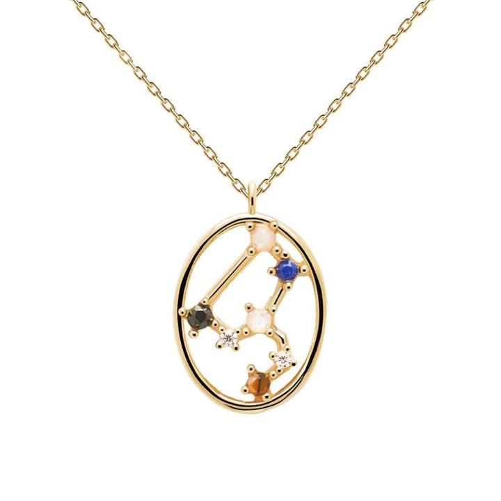 Halskette Löwe, Sterlingsilber vergoldet, Tierkreiszeichen - My Fine Jewellery